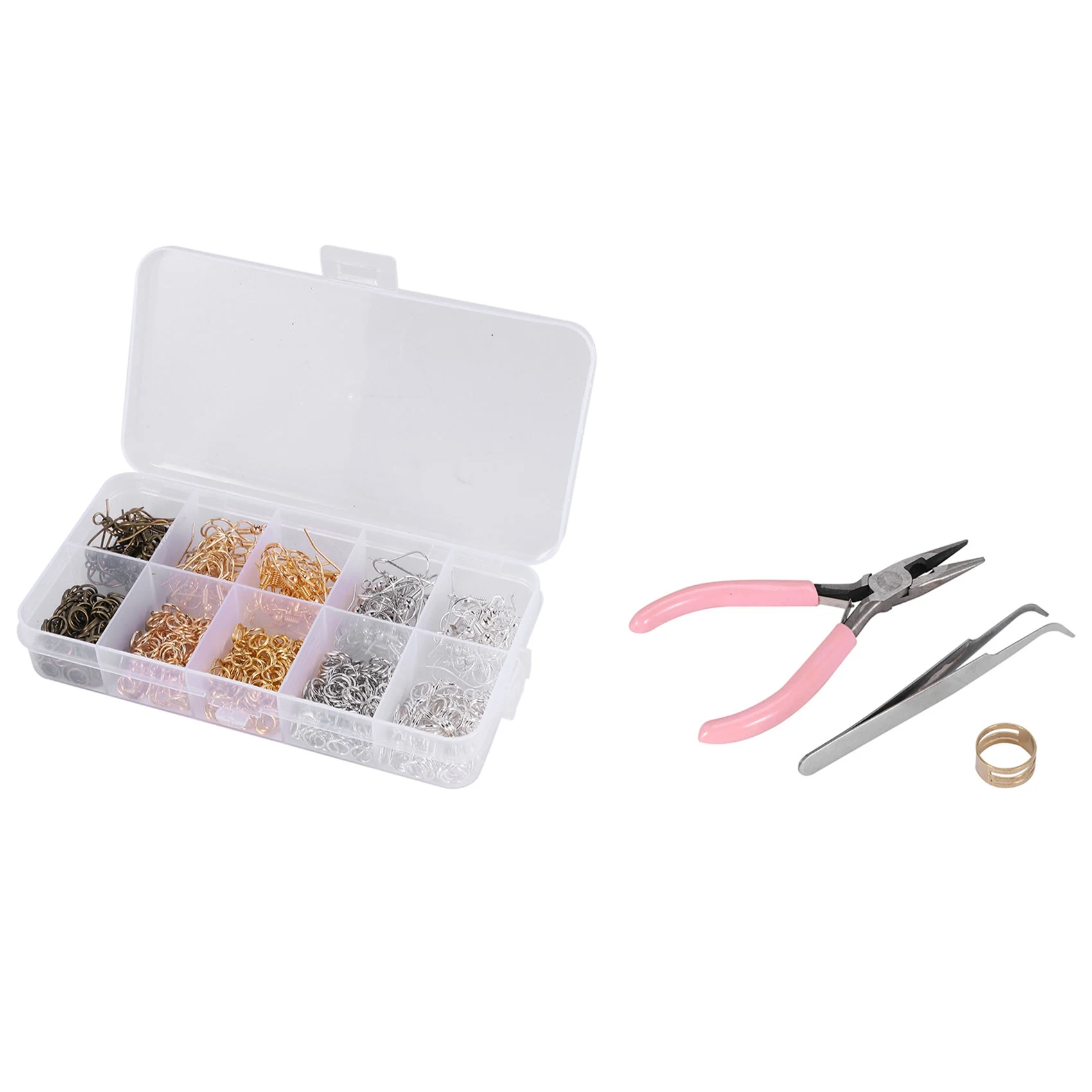 CGS-1128 Pieces Earring Making Supplies Kit with Earring Hooks, Jump Rings, Pliers, Tweezers, Jump Ring Opener for Earrings Maki