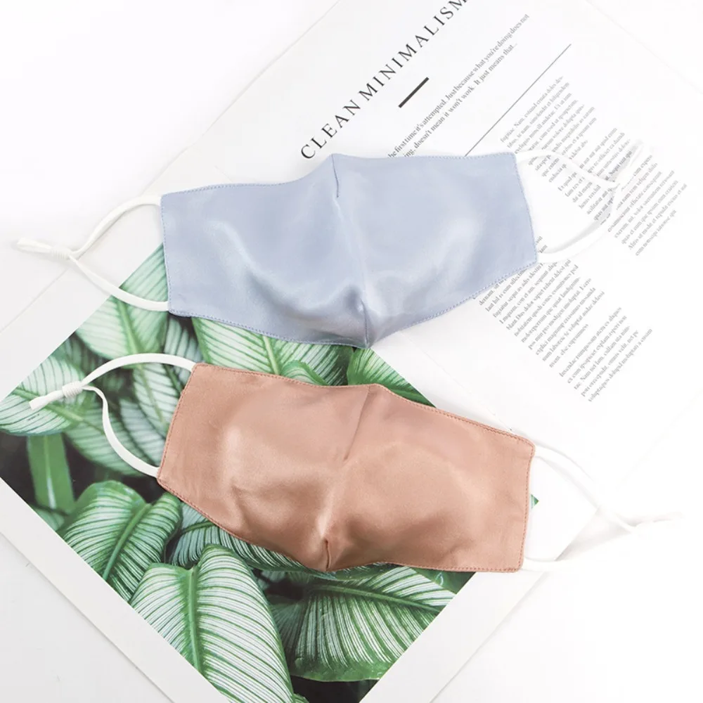 100% Natural Real Silk Mask Double Layer UV Protection Silk Mask Summer Breathable Face Mouth Masks Elegant Silk Dustproof Mask