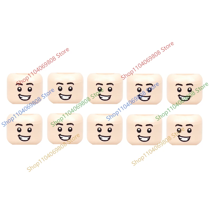 MOC Kopfzubehör Bausteine Figurenteile Kreative Gesichtsausdrücke Lachen Zornig Bart Junge Mädchen Frisuren Mini-Bausteine N27