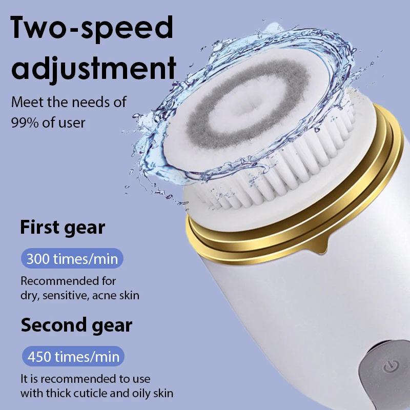 3 In 1 Electric Facial Cleansing Brush Device Silicone Face Exfoliator Cleaner Vibration Massager Deep Cleansing