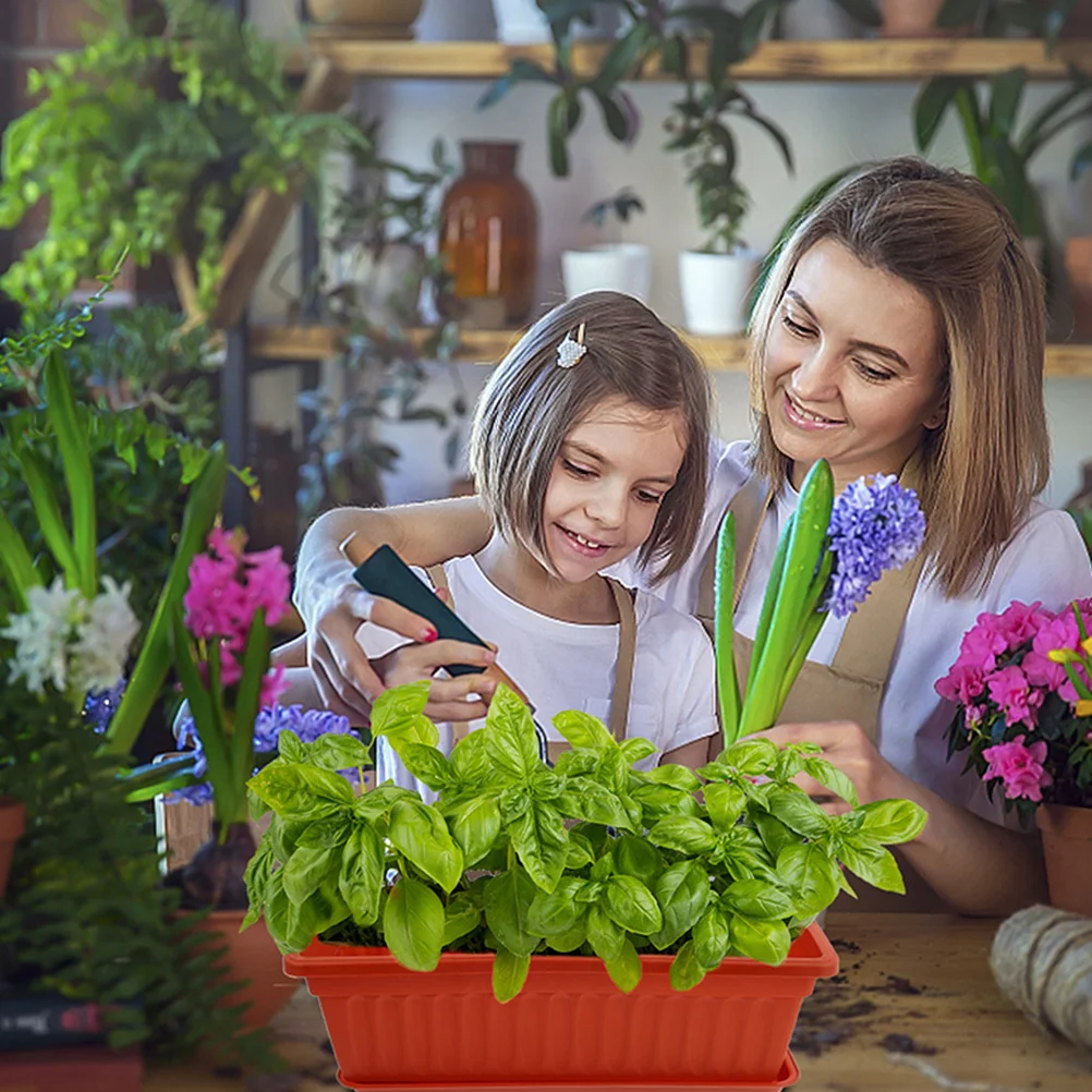 

Rectangle Plastic Flower Planting Pot Premium Quality Portable Gardening Container Ideal for Vegetable Flower