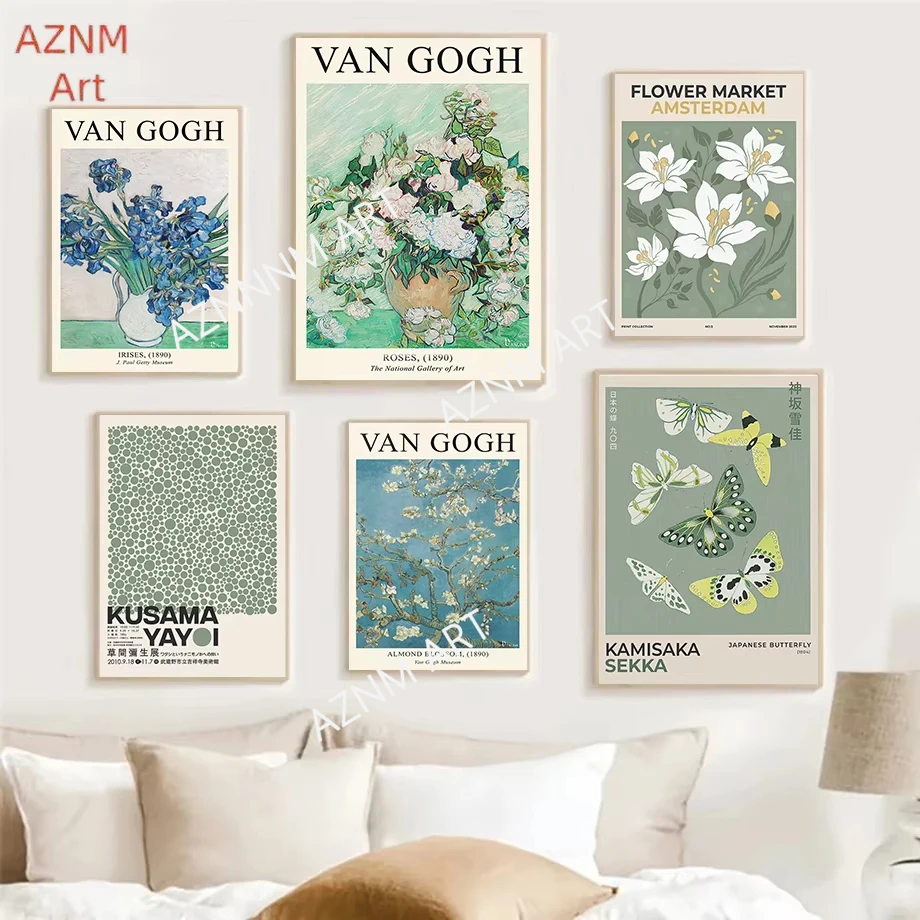 Yayoi Kusama Matisse Posters Van Gogh Home Decor Decoration Abstract Prints Canvas Decorative Painting Interior Wall Art Mura