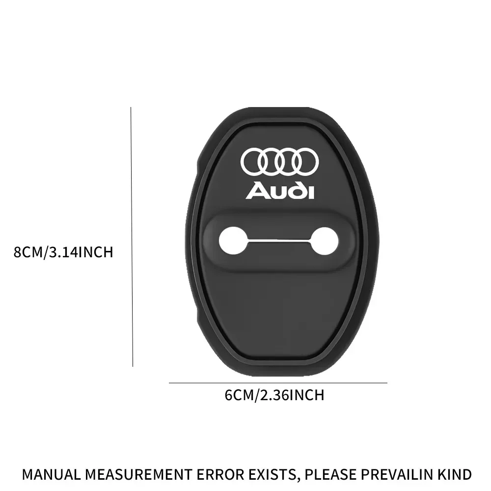 4Pcs Silicone Car Door Lock Buckle Car Door Latch Mute Damping Cushion For Audi Sline A1 A3 A4 A5 A8 Q3 Q5 Q7 S3 Car sticker
