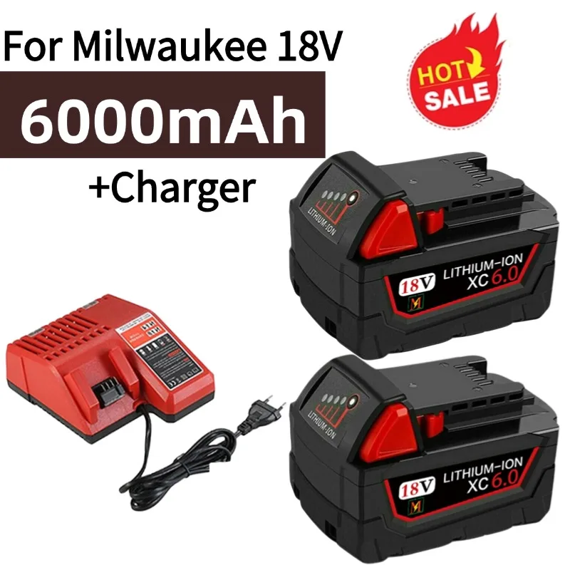 

Для Milwaukee 18 В 6,0 Ач Сменная литиевая батарея M18 XC 48-11-1860 48-11-1850 48-11-1840 48-11-1820 перезаряжаемые батареи
