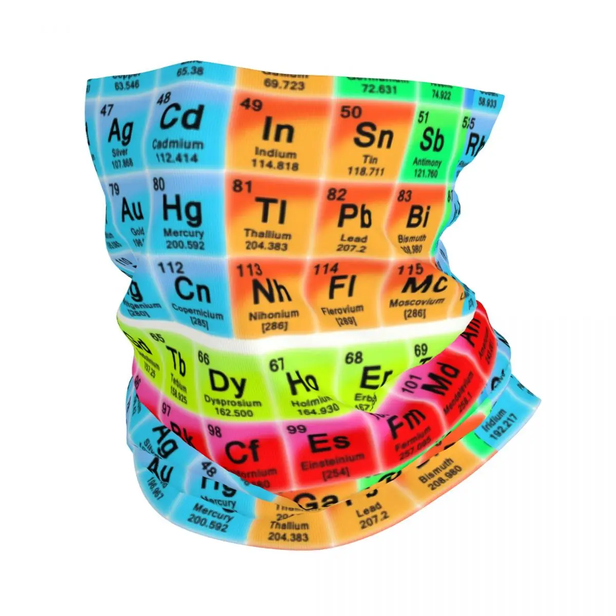 Periodic Table Elements Bandana Neck Warmer Men Women Winter Hiking Ski Scarf Gaiter Science Chemistry Chemical Face Cover