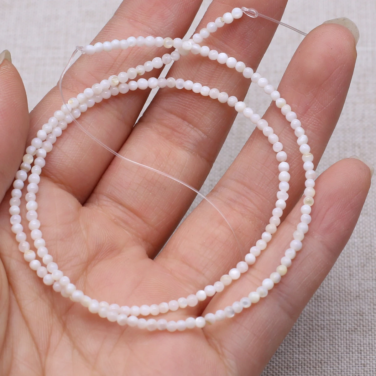 

White Shell Beads Natural Freshwater Shell Round Isolation Beads For Jewelry Making DIY Earrings Bracelet Necklace Accessory