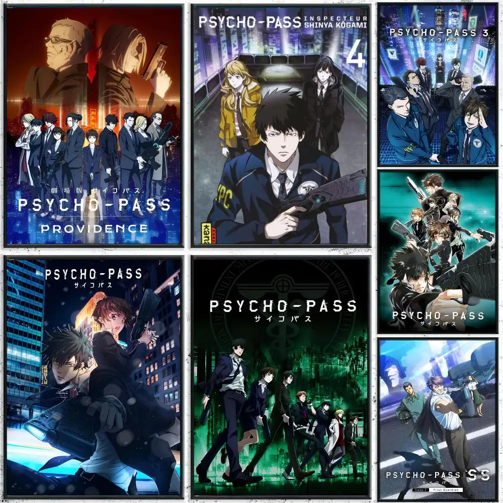 Anime P-Psycho Pass Poster Perfect Sticker Self Adhesive for Office Home Theater Wall Art Decor Fancy Gift