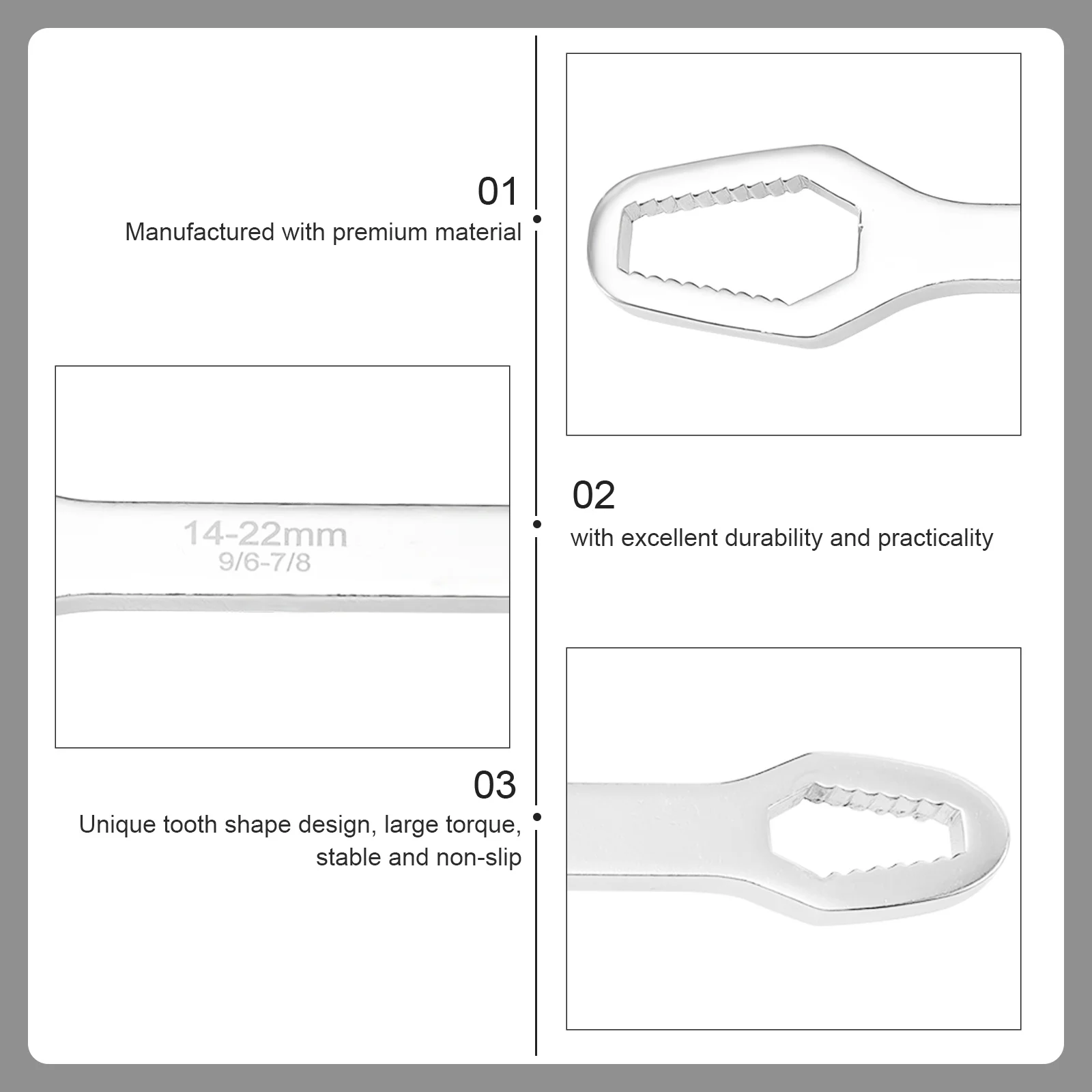 

1pc Multipurpose Self-Tightening Wrench Double-Headed Steel Spanner For Auto Repair Mechanical Engineering Universal Tool
