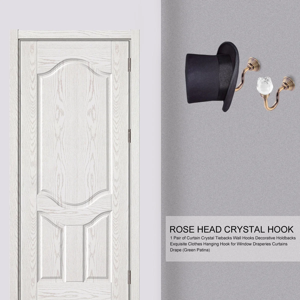 

Hook Curtain Tie Backs Hooks Metal Crystal Glass Holdback Holders Wall Decorative for