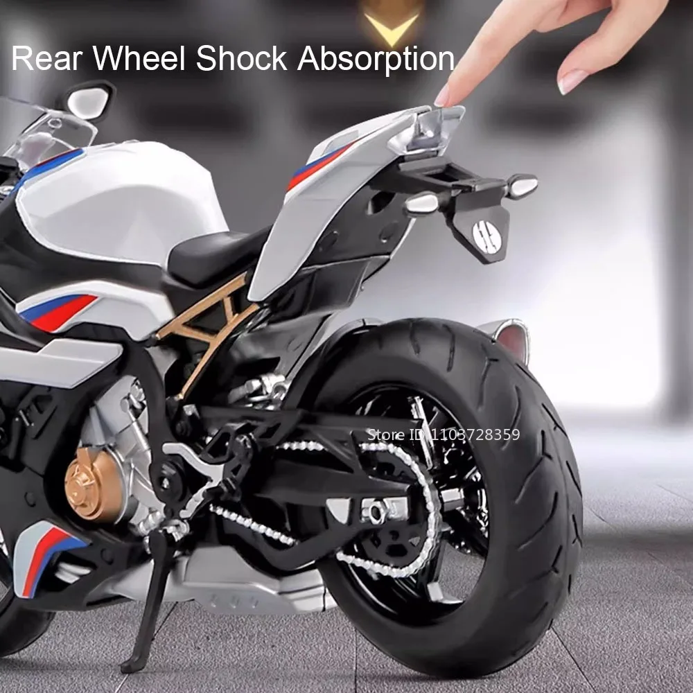 1:12 RRS1000 S1000RR Spielzeugmodell Motorräder Legierung Diecast Motorräder Stoßdämpfung Vorderrad Lenkung Gummireifen Jungen Geschenk – Detail 17