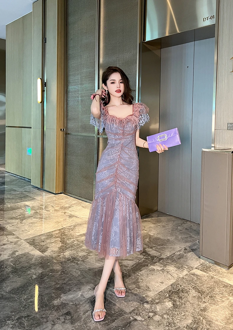 Женское облегающее вечернее платье-годе 2024