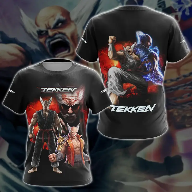 Camisetas gráficas del juego Tekken 8 Kazuya Mishima, camiseta de Anime con estampado 3D, camisetas de manga corta con cuello redondo para hombres y mujeres, camisetas Harajuku Y2k