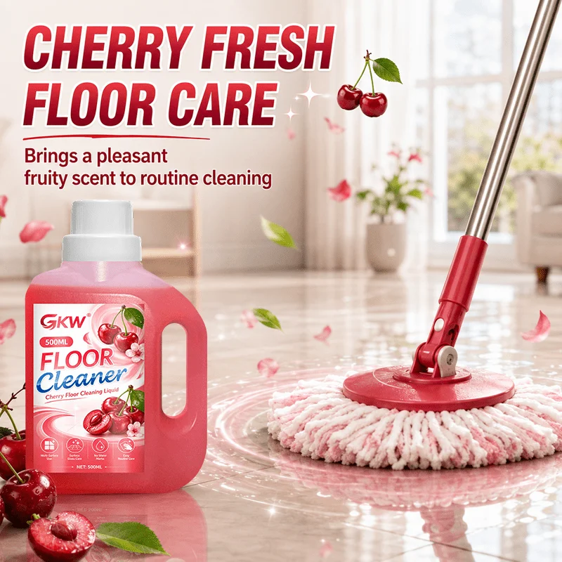 Cherry‑Scent Floor Cleaner, Watermark‑Free, Fast‑Dissolving, Removes Dirt & Limescale, Shines Floors & Tiles