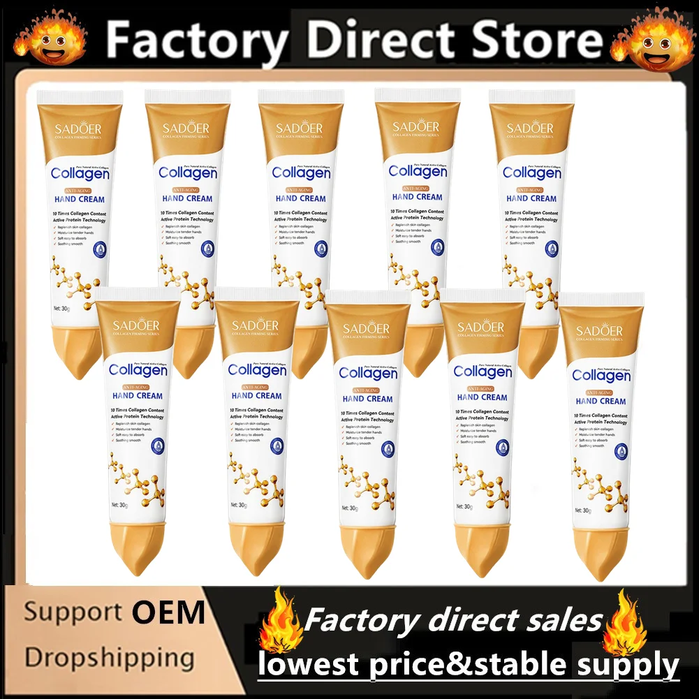 10Pcs/lot Collagen Hand Cream Hands Skin Friming skincare Moisturizing Brightening Hydrating Hands Cream Hand Skin Care Product