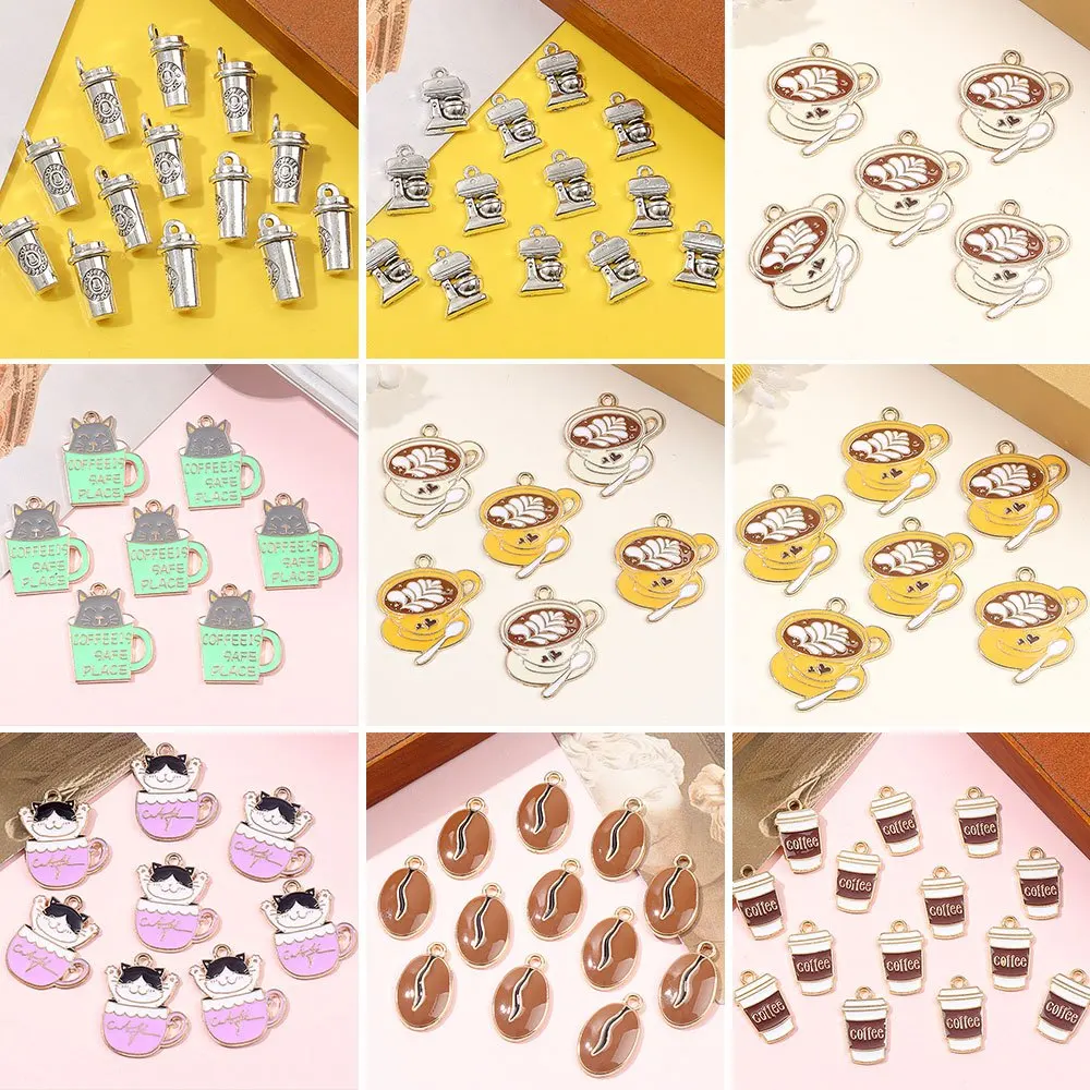 3/8/16 قطعة المعلقات الزخرفية على شكل كوب القط والقهوة، والأقراط DIY، كإكسسوارات الديكور لعيد الحب وعيد الأم #1
