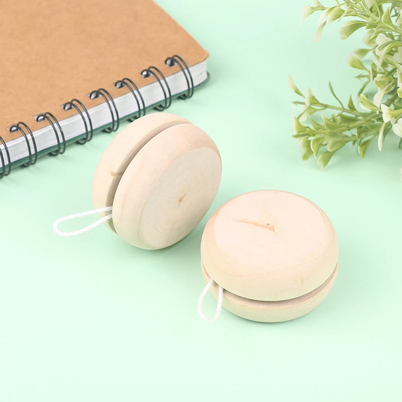 Wooden Yoyo Toy Color Mini Round DIY Baby Yoyo Ball Hand-Made Crafts Log Toys Kids Yo-Yo Creative Yo Yo Toys For Child Gift