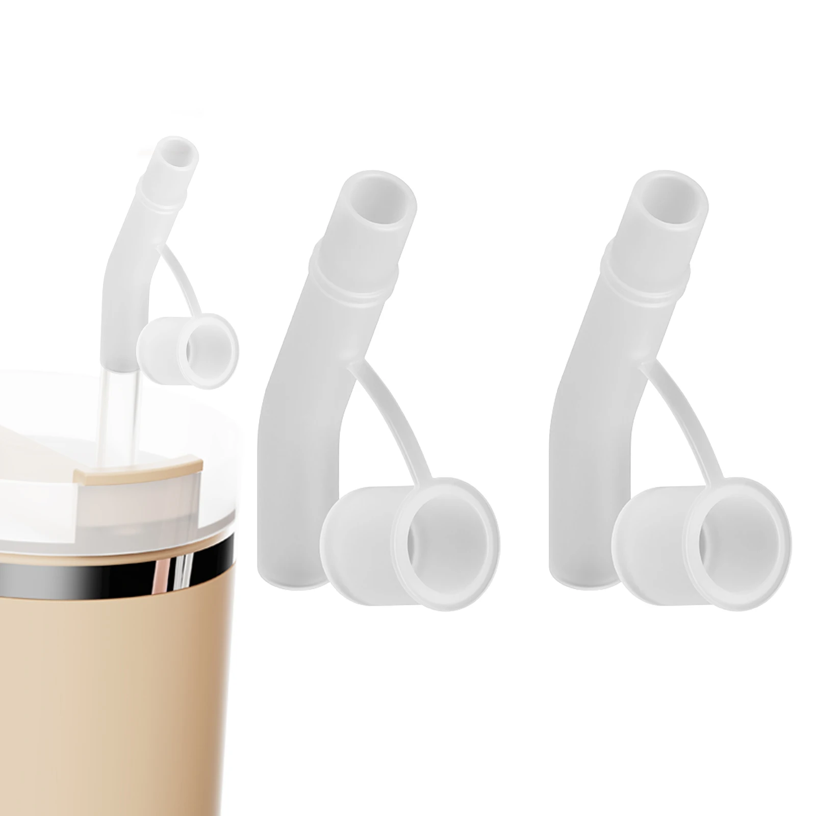 UMUST Siilicone rietips, herbruikbare rietdeksels voor 5/16 inch brede roestvrijstalen rietjes, flexibele elleboog rietips met stofbescherming