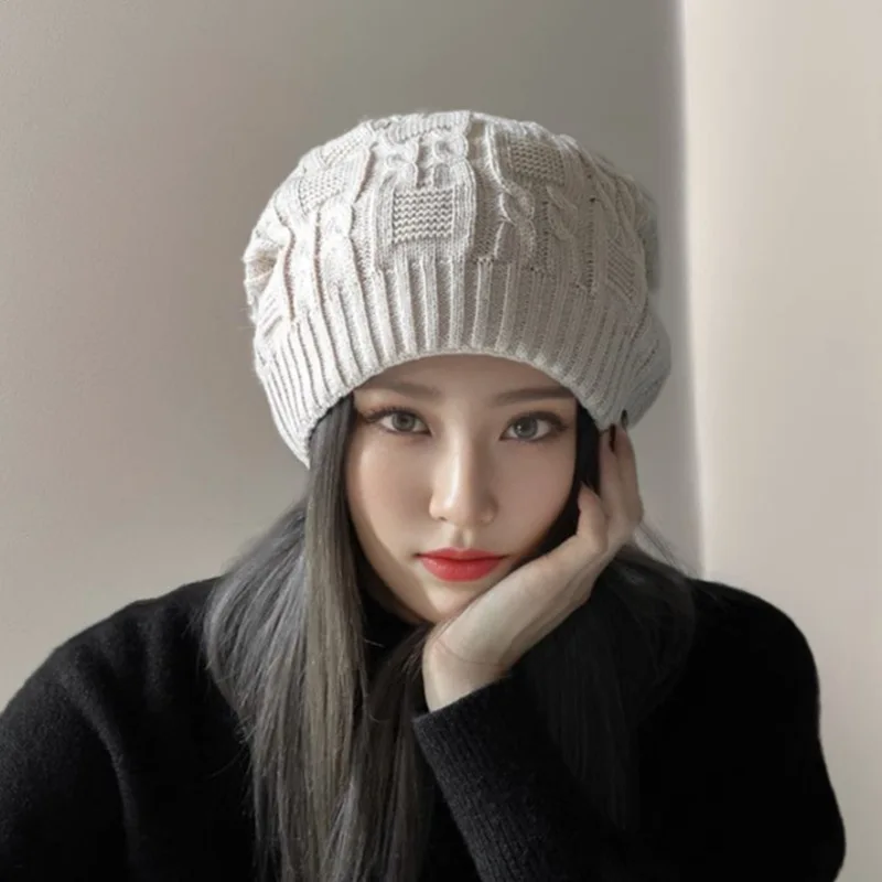 Unisex Winter Beanie Hat for Women Knit Cap Ins Fashion Keep Warm Wool Couple Cap Lady Thread Knitted Beanie Cold Female Bonnet