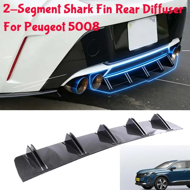 For Peugeot 5008 Shark Fin Rear Diffuser Split Chassis Spoiler Auto Aerodynamic Parts Aerodynamic Modification