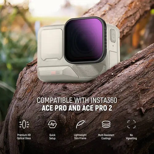 Imagen 2 del producto NEEWER Paquete de 4 filtros ND polarizados compatibles con Insta360 Ace Pro/Ace Pro 2, ND8/PL, ND16/PL, ND32/PL, ND64/PL