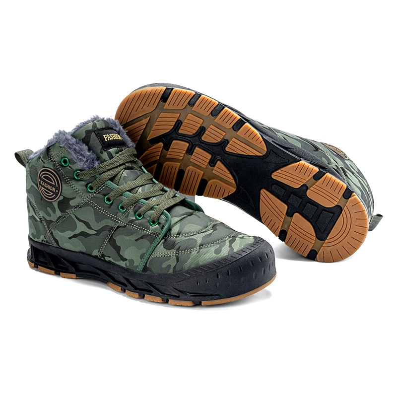 

Big Size Men Camouflage Hiking Boots Plus Cotton Youth Trekking Shoes Anti-slippery Boy Sport Mountain Walking Sneakers