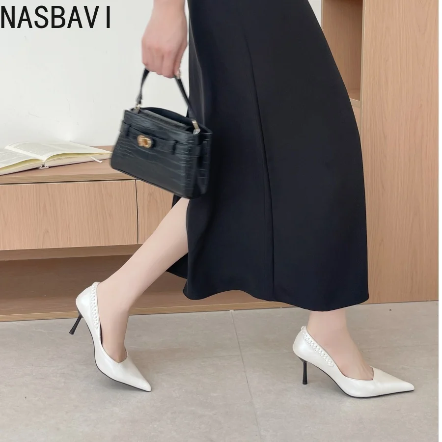 

Туфли-лодочки с острым носком в уличном стиле, на высоком каблуке, женские, сексуальные, для банкетов и вечеринок, со стразами, элегантные дизайнерские туфли, новинка