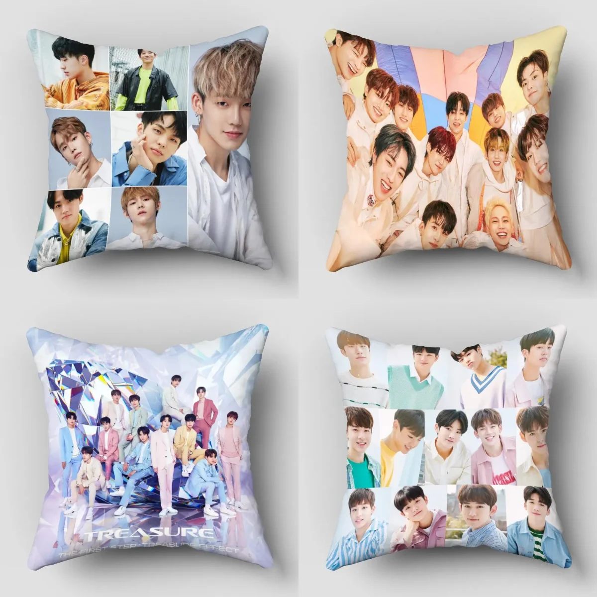 Polyester Cushion Cover TREASURE K POP Print Pillowcase For Home Decor Living Room Custom Pillow Case WJY12.25