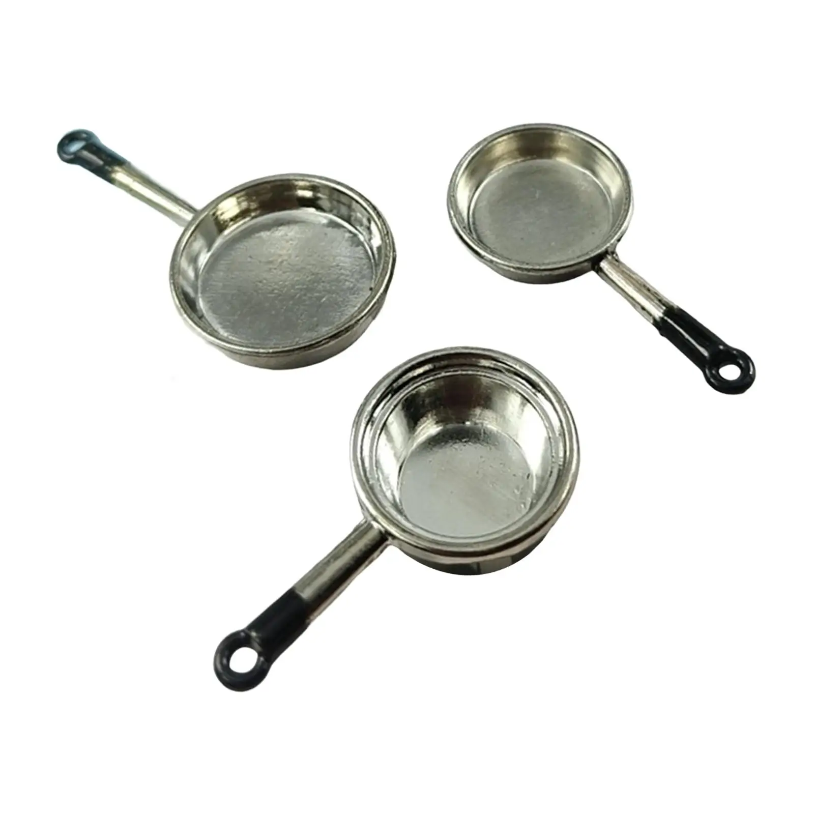 3 Pieces Dollhouse Kitchen Cookware Set Dollhouse Accessories Cooking Pretend