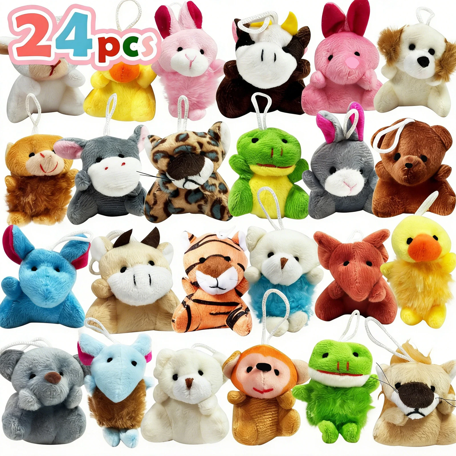 

Ассортимент мини-плюшевых игрушек с животными, 24 шт., 24 шт., мелкие мягкие игрушки для детей, карнавальные призы, школьные подарки, День святого Валентина