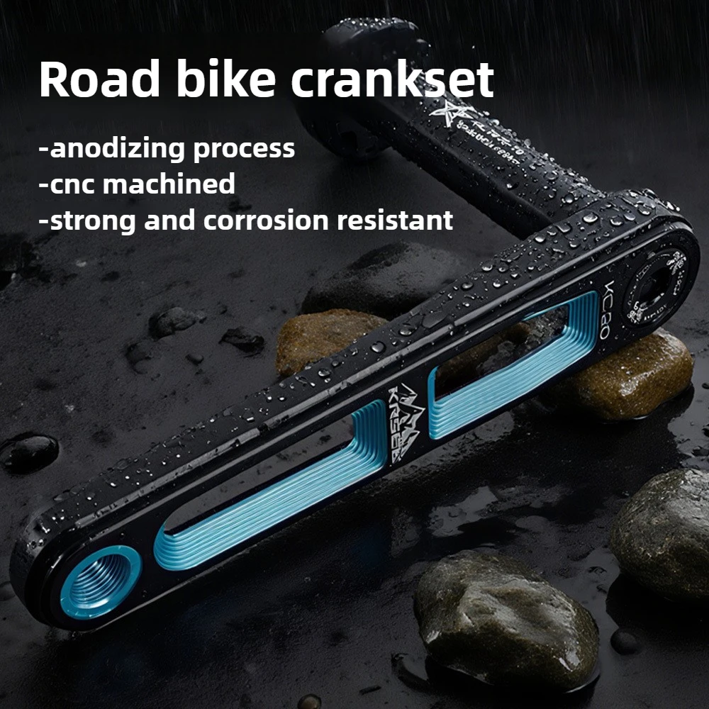 

KRSEC Aluminum Alloy Crankset for Road Bike & Foldable Bike - Chainring CNC Colorful 3-Bolt Crank Set | Bicycle Accessories