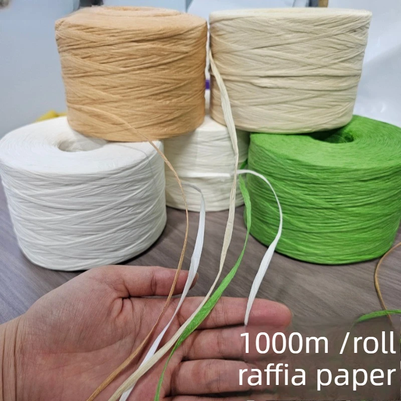 650g Paper Raffia Yarn for Hand Knitting Crochet Straw Tied Flower Bundles Gift Box Packaging Baked Cake Decoration Plain Thread