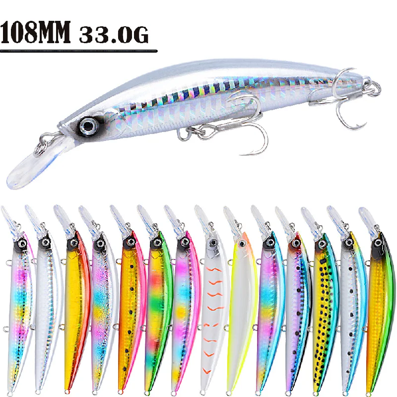 New product lure 33g/10. 8cm submerged water lure super far cast sea fishing lure hard bait fishing gear