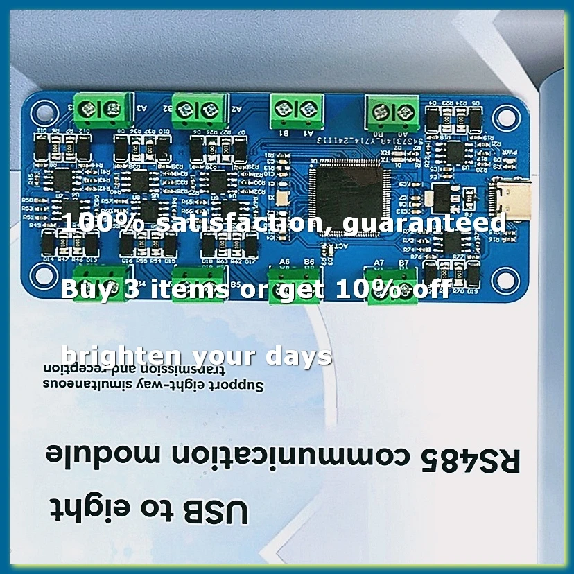 ●USB to 8-Way RS485 Communication Module CH348L Half-Duplex Signal Transmission with Indicator Light for Scanner Printer-A57M