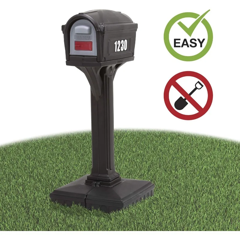 American Home 42002R-04 Dig-Free Easy Up Classic Mailbox – Black