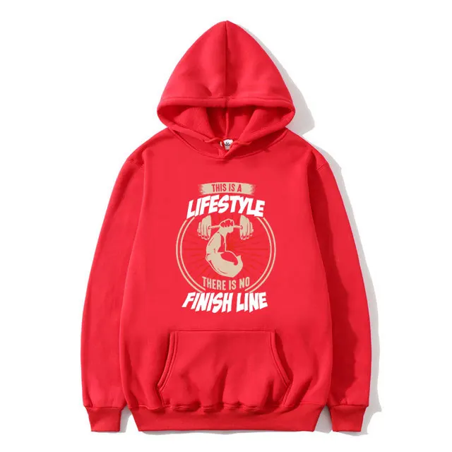 Funny This Is A Lifestyle There Is No Finish Line Meme Graphic Hoodie Men's Fitness Cozy Oversized Hoodies Male Casual Pullover