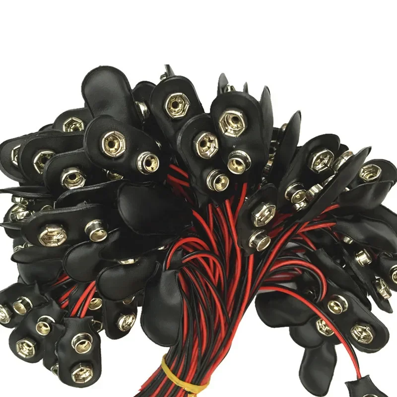 

1000pc/lot 9V I Type Battery Connector Snap DC Clip Male Line Adapter Terminal Experimental Power Cable 15cm 150mm