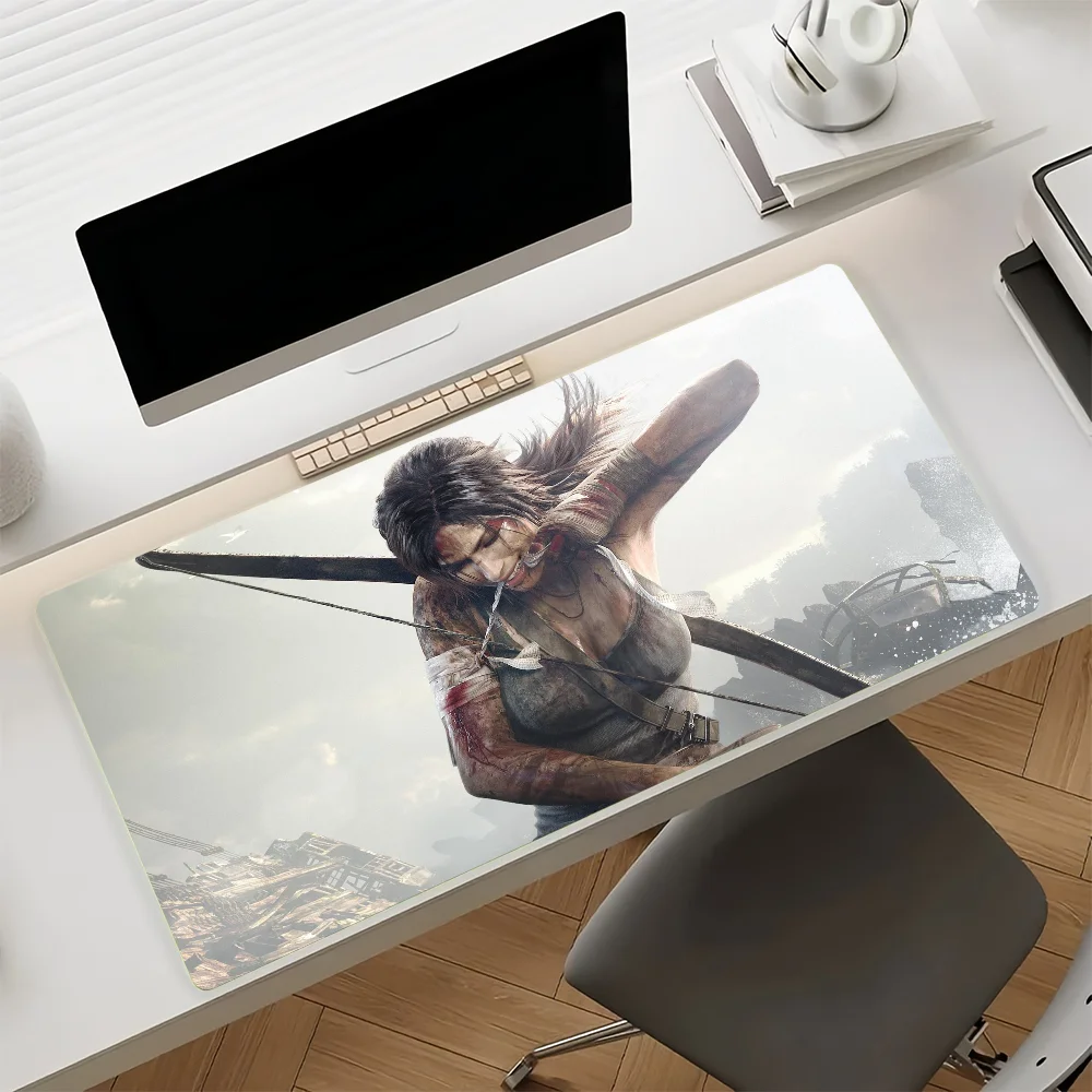 Game T-Tomb R-Raider Mouse Pad Anti Slip Rubber Edge Locked Thickened Laptop Gaming Desk Mat