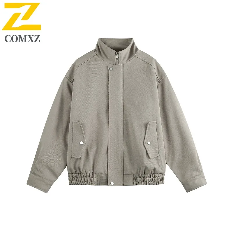 

COMXZ уличная куртка с воротником-стойкой для мужчин, повседневная комфортная мотоциклетная куртка для верховой езды, уличные легкие ветрозащитные осенние пальто