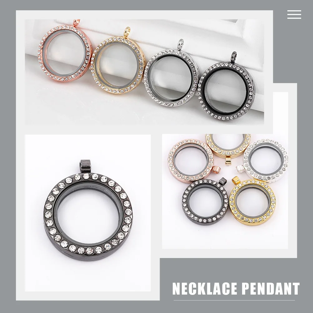 

4 шт. круглые подвески для фотографий из сплава со стразами, ободок, подносы, открывающиеся медальоны для фотографий «сделай сам», ювелирные изделия, подвески, украшение, ожерелье, кулон
