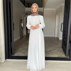 2024 Summer Modest White  Muslim Dubai Luxury Abaya Palestine Dresses Islam Eid Clothing Vestidos Para Mujer Elegantes Fiesta