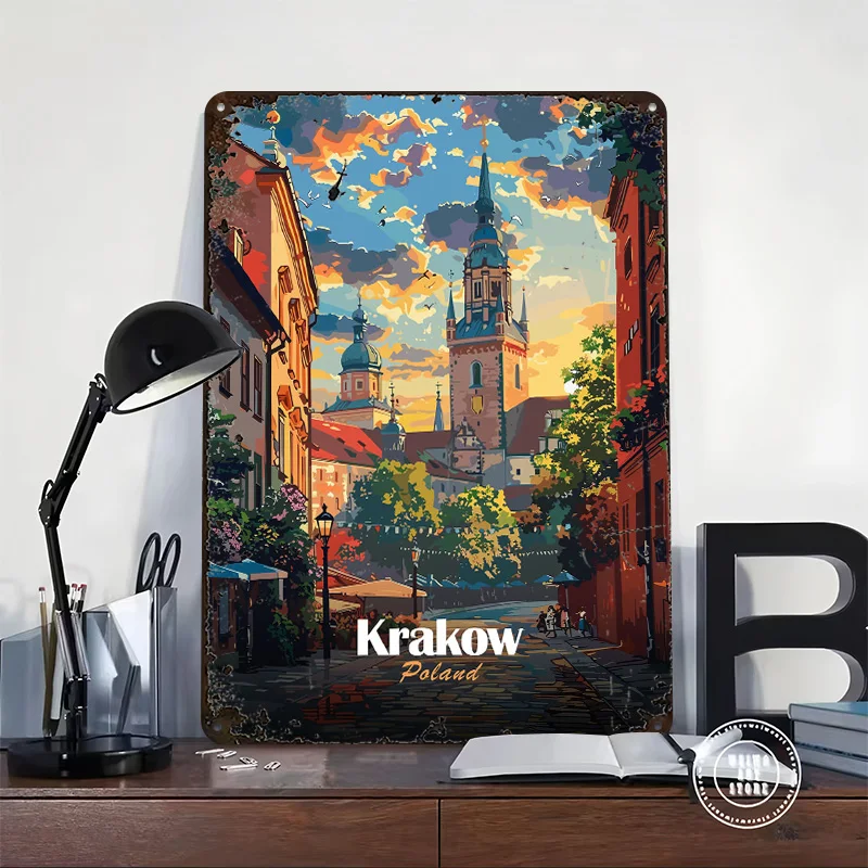 Krakow Decoration Home Decor Items Wall Art of Murals Vintage Decorations Bar Accessories House Interior Room Bedroom Gaming
