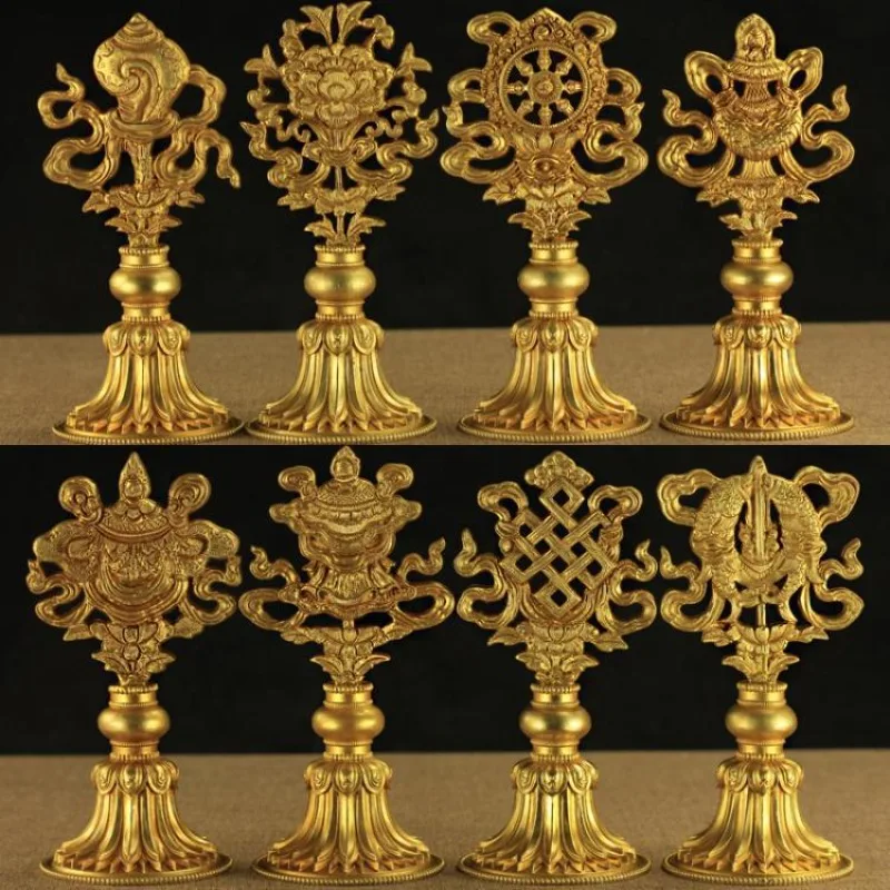 Nepal Eight Auspicious Ornament Tantra Boutique Auspicious Eight Treasures Pure Copper Dharma Hall Offerings