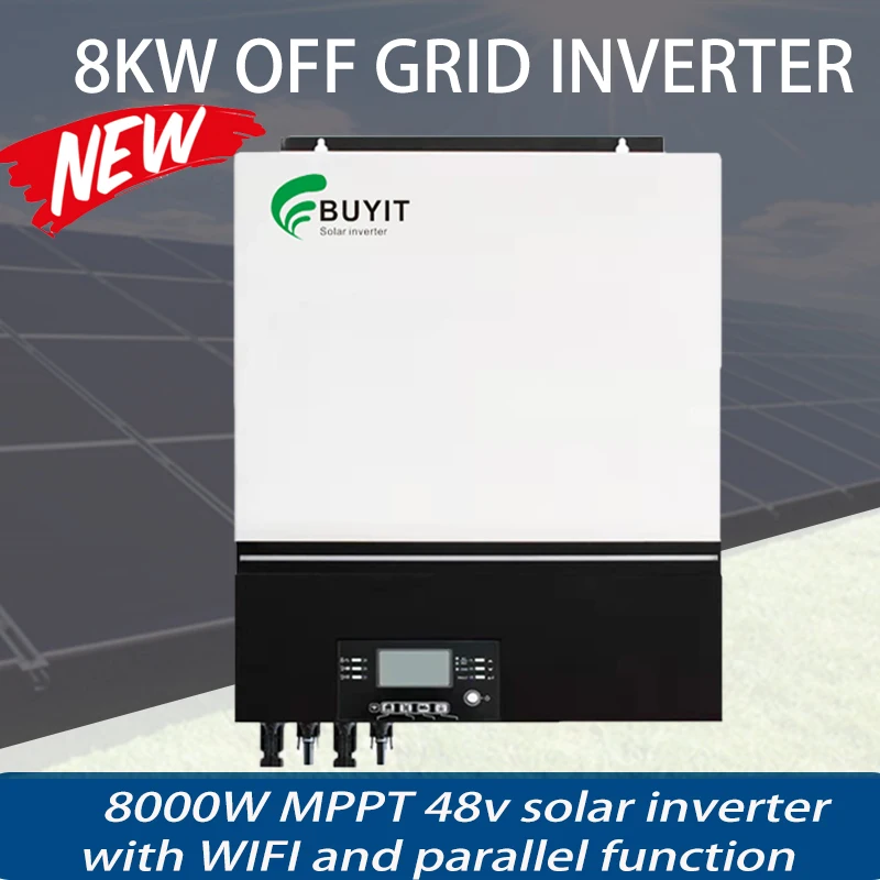 8KW MPPT Off Grid Soalr Inverter 48V 220V With Parallel Pure Sine Wave 50hz/60hz 120A With WIFI Support Lithium batteries