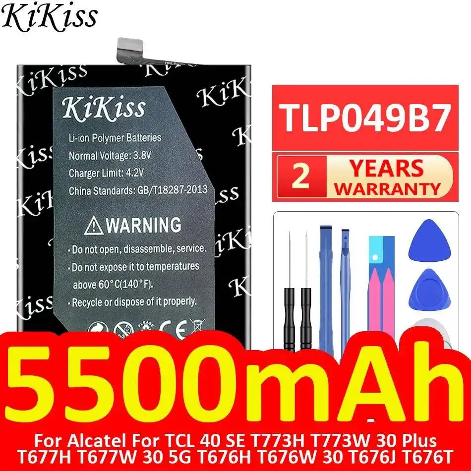 

Mobile Phone Battery TLP049B7 5500mAh For Alcatel For Tcl 40 SE T773H T773W 30 Plus T677H T677W 30 5G T676H T676W 30 T676J T676T