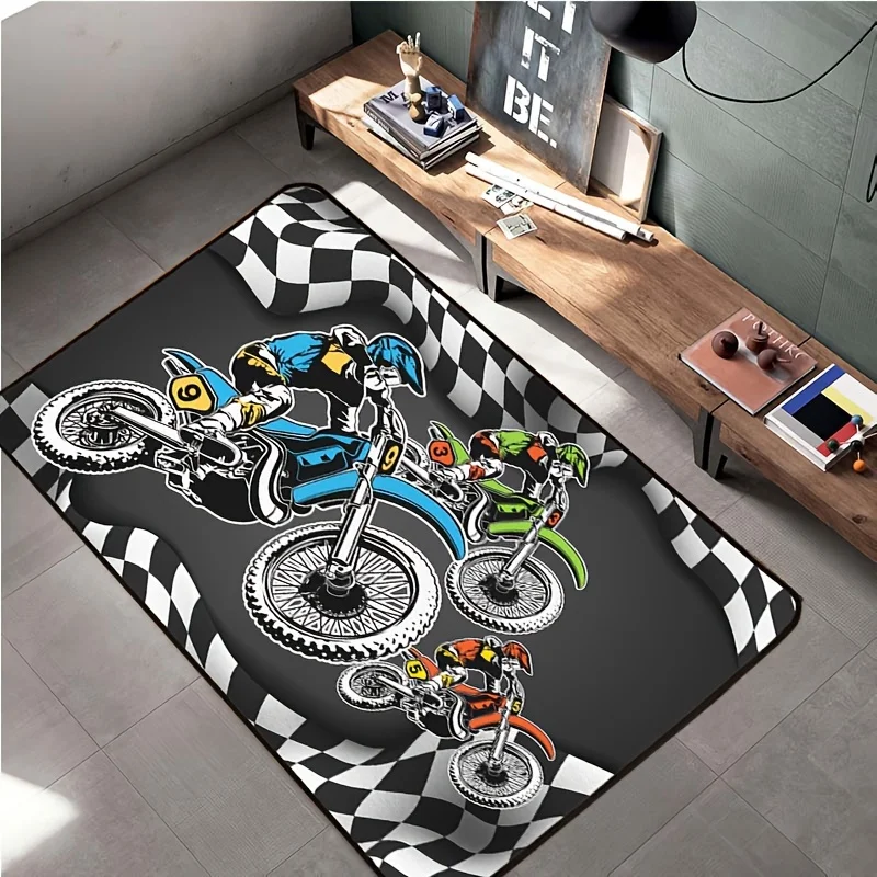 Premium Polyester Off-Road & Extreme Sports Area Rug - Non-Slip, Thick, Perfect for Living Room, Bedroom, Office, and More - B