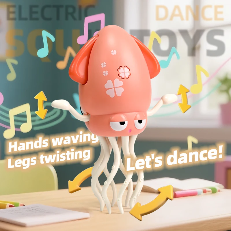 Pulpo bailando, juguetes electrónicos para mascotas para niños, desarrollo interactivo de dibujos animados, educación en movimiento, juguete para regalo para niños pequeños