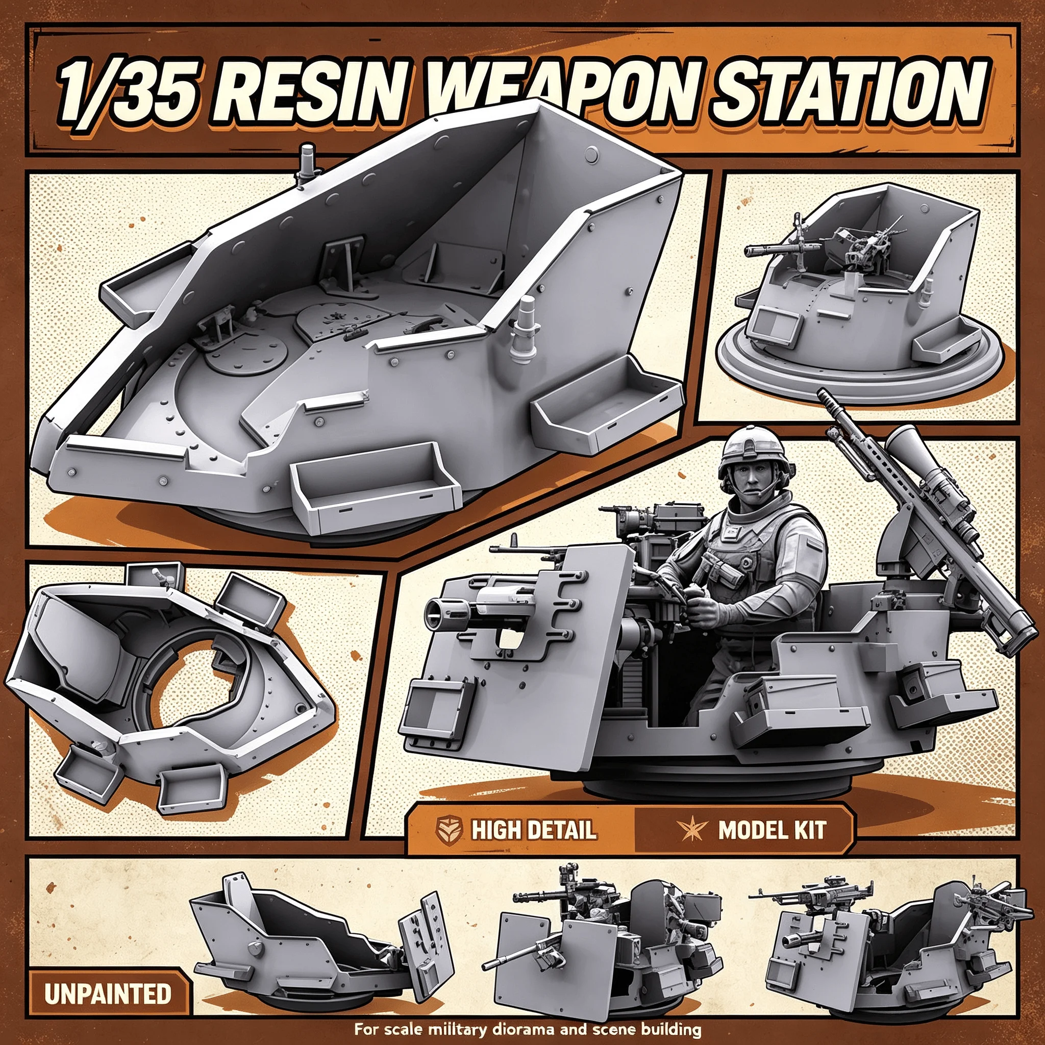 1/35 Resin Model Assembly Kit, GK， Rotating Table Accessories, Unpainted Need To Be Assembled