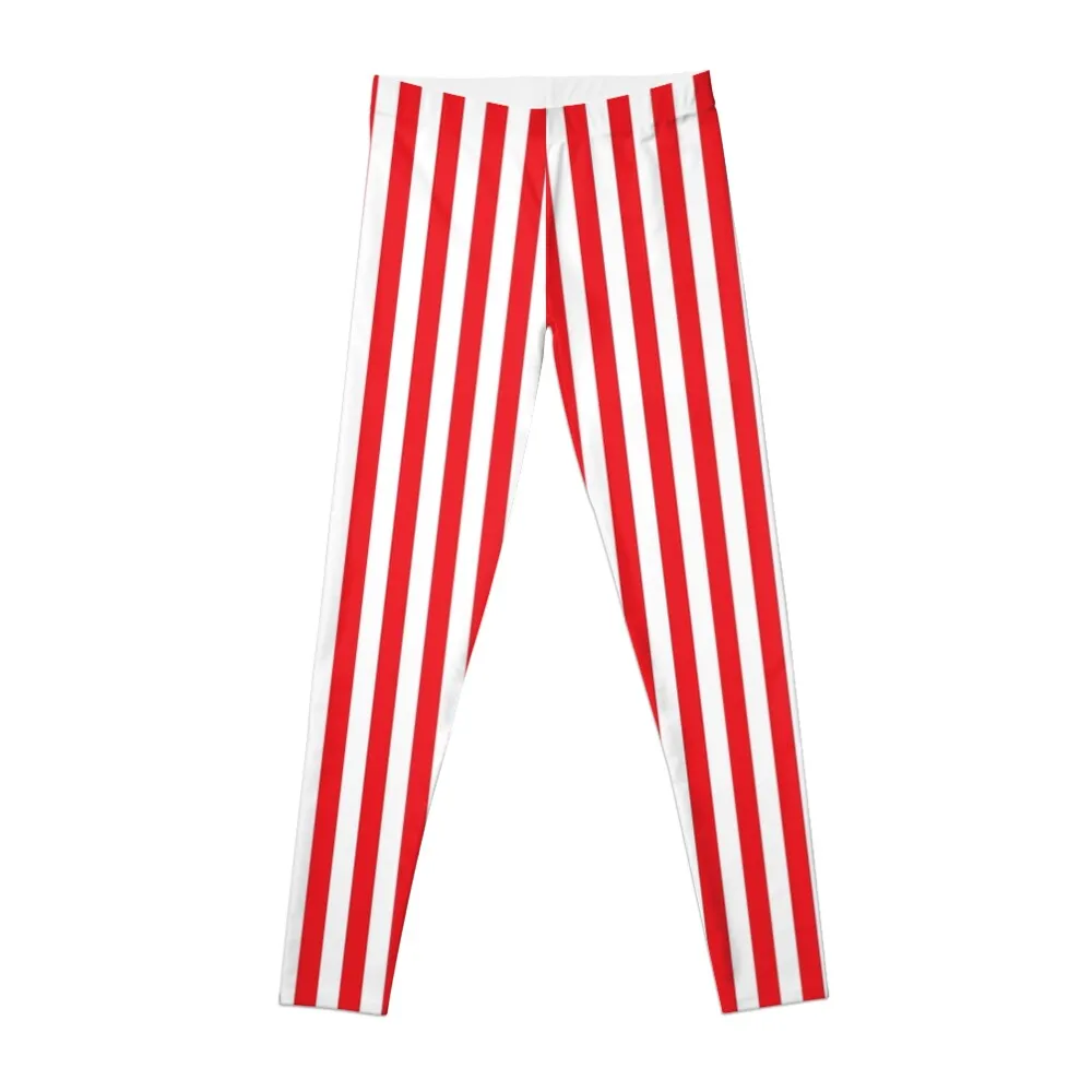 RED WHITE VERTICAL STRIPE Leggings gym leggings Womens harem pants Sports female workout shorts