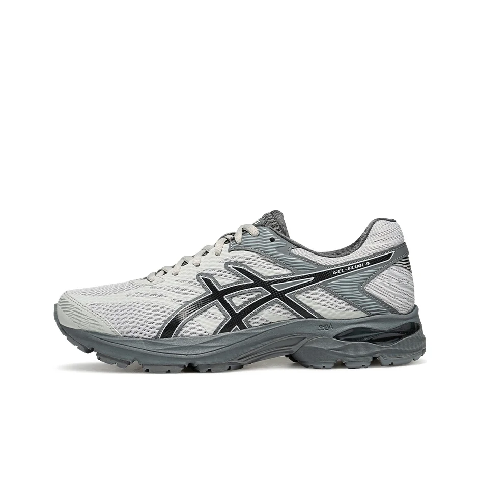 ASICS Gel Flux 4 Breathable Low top Rubber SPEVA Casual Physical Fitness Test & Exam Running Shoes Men's Gray Black 1011A614-034