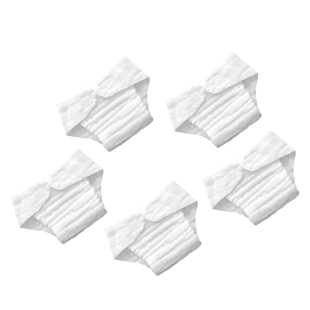 

5pcs Cotton Baby Absorbent White M Size Infant Nappy Liners Washable Cloth Inserts Toddler Nappy Pad Newborn Liners